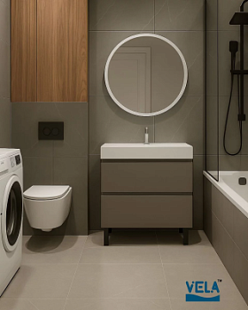 Тумба напольная Vela Мира 50Н под Bazis (серый) TU6599