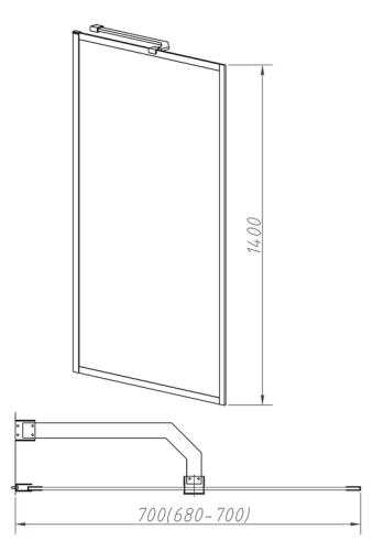 Душевая шторка на ванну Vincea VSB-41700FLB Душевая шторка на ванну Vincea VSB-41700FLB