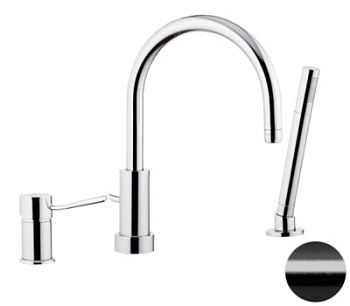 Смеситель для ванны Remer Minimal N072CFP, черный брашированный хром