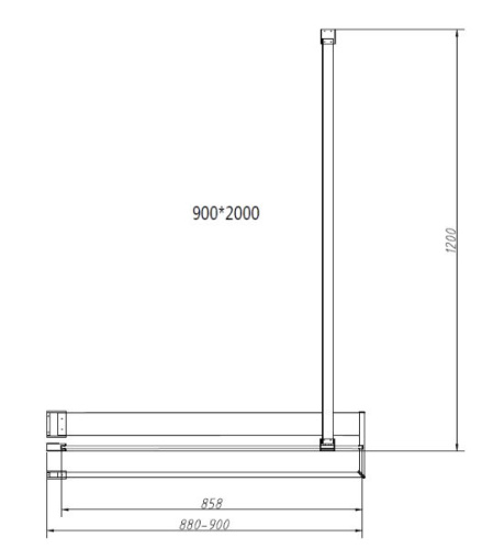 Душевая стенка Vincea Walk-In HR VSW-4HR900CLB