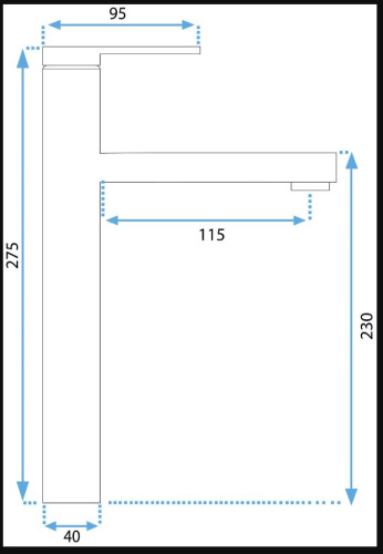 Смеситель для умывальника Rea Pixel black B6214