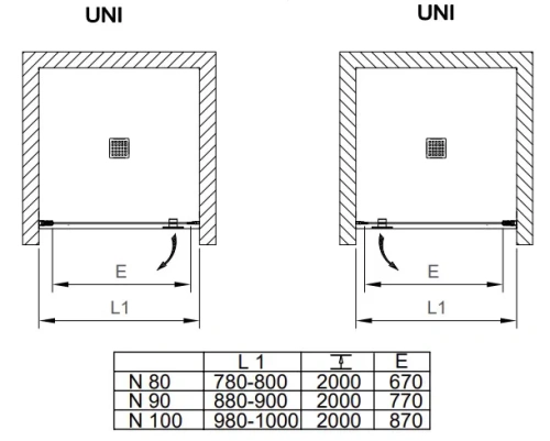 Душевая дверь Kolpa-San Andromeda N 100 black transparent 516770