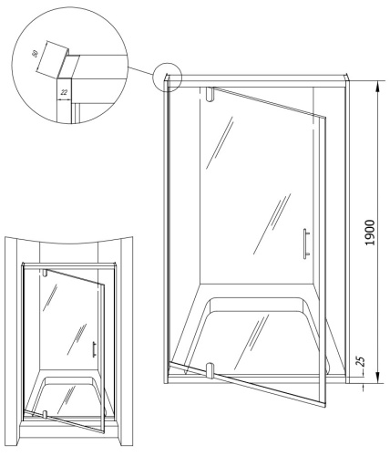 Душевая дверь Kolpa-San Luna TVO/S 80 silver transparent 534190
