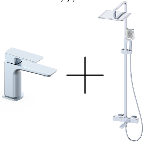 Душевая стойка со смесителем Oliveeka OL-739901+139003-CR