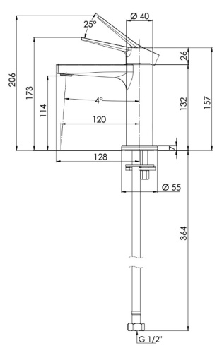 Смеситель для раковины Remer Slash SL12BO, белый матовый