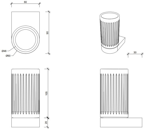 Стакан настенный Decor Walther Century WMG 0586920
