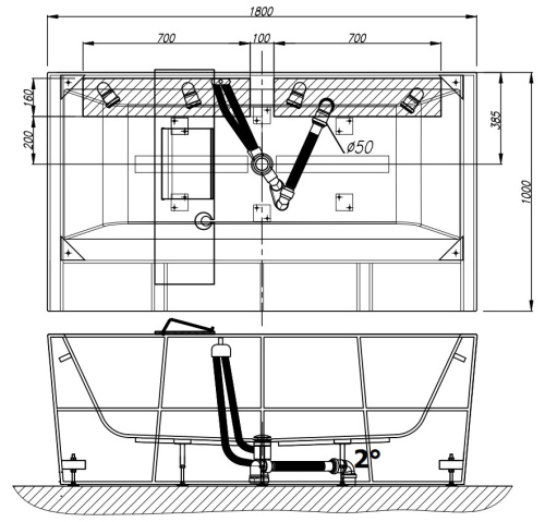 Ванна из искусственного камня Kolpa-San Copelia LUX FS 180x100