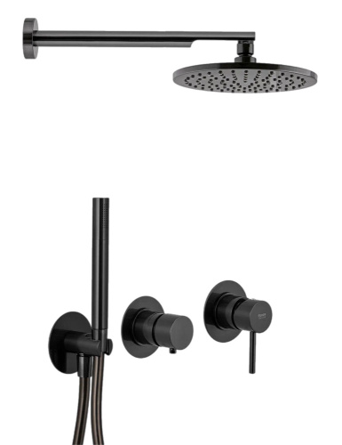 Душевая система Remer X Style X96S02OCFP, черный брашированный хром