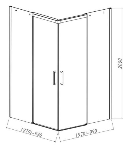 Душевой уголок Vincea Dice VSS-4D100CLB