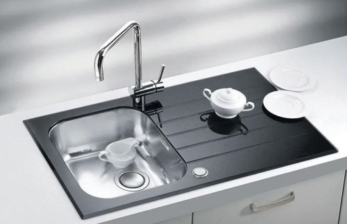 Мойка для кухни Alveus GLASSIX UP 10 RAL9005-90 (черный цвет) 860x500 1123820