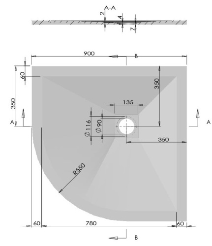 Душевой поддон Vincea VST-4SQ9090W