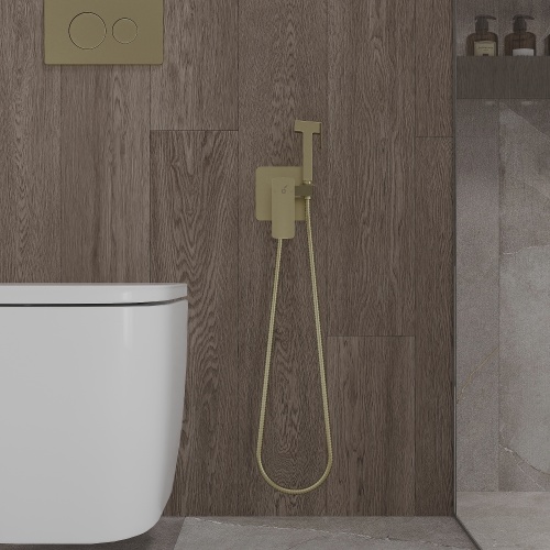 Гигиенический душ со смесителем Oliveeka OL-829003+239003-BG, золотой матовый