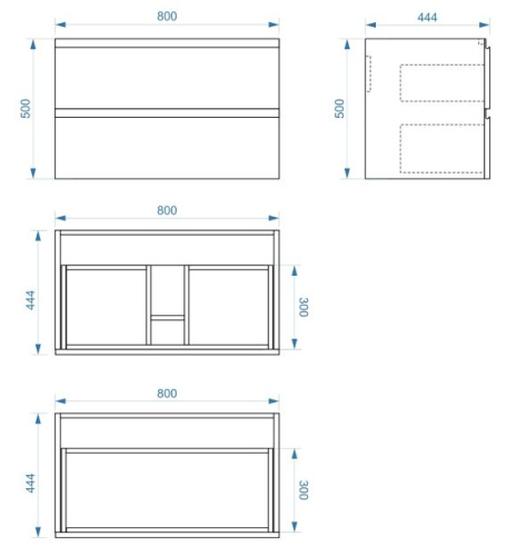 Тумба подвесная Vela Мира 80П под Classica (белый глянец) TU27104
