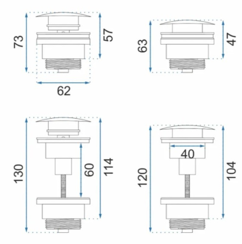 Донный клапан для раковины Rea Black A5216 универсальный