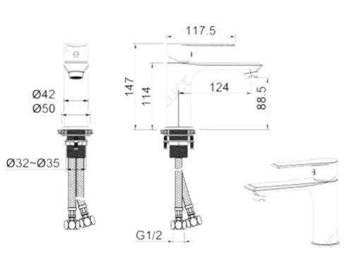 Смеситель для умывальника Vivi Felice 8030 Nichel