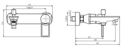 Смеситель для ванны Caprigo Kub 54-011-ner