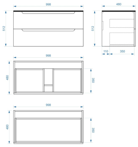Тумба подвесная Vela Венеция 100П белый глянец TU270642