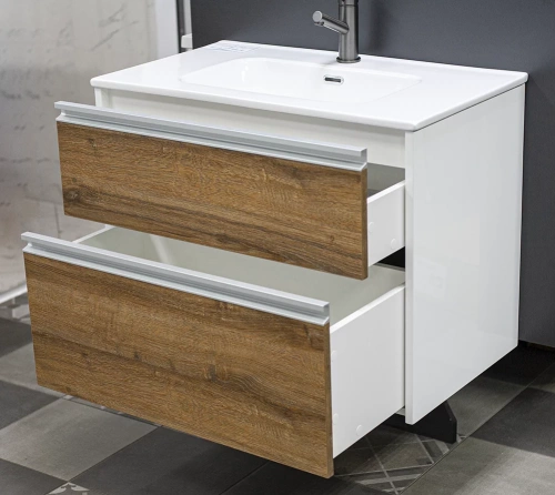 Тумба подвесная Vela 80П дуб шерман коньяк коричневый TU27151