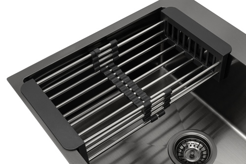 Комплект Arfeka Eco AR мойка 450*450 (настольная), коландер, дозатор black decor