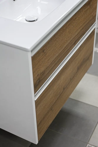 Тумба подвесная Vela 80П дуб шерман коньяк коричневый TU27151