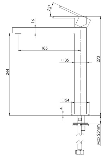 Смеситель для раковины Mariani Rebel A00398RE12