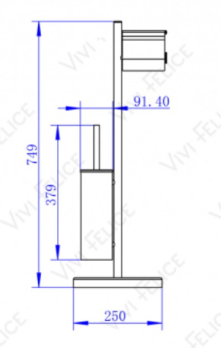 Напольная стойка с бумагодержателем и ёршиком Vivi Felice F0510