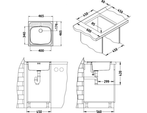Мойка для кухни Alveus BASIC 130 NAT-60 465x465 1008825
