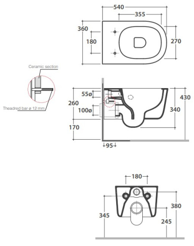 Унитаз подвесной Globo Lalita LTS02BO