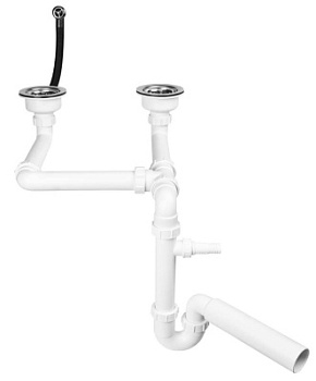 Сифон для мойки двойной McAlpine HC7SSK2-POL1-25