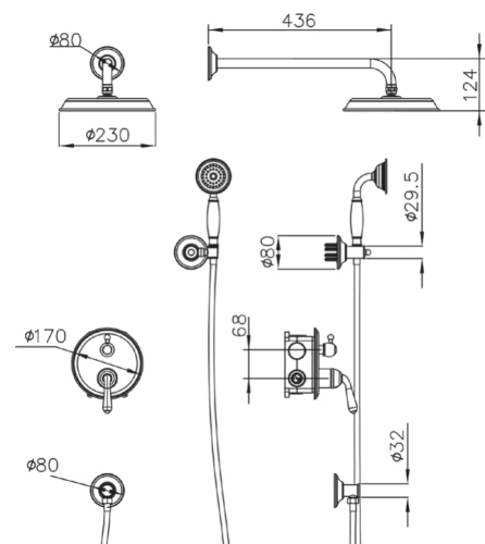 Душевая система Vivi Felice 0520 CROMO