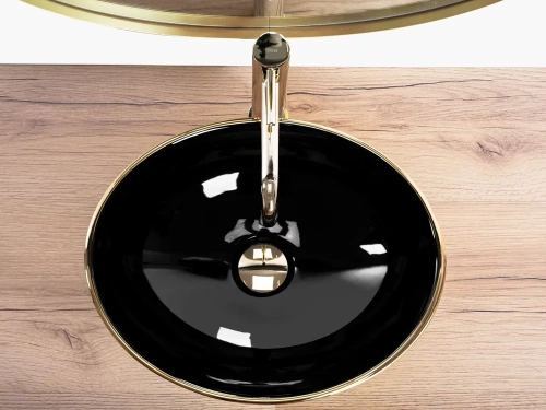 Умывальник Rea Sofia Black Gold Brush U3310