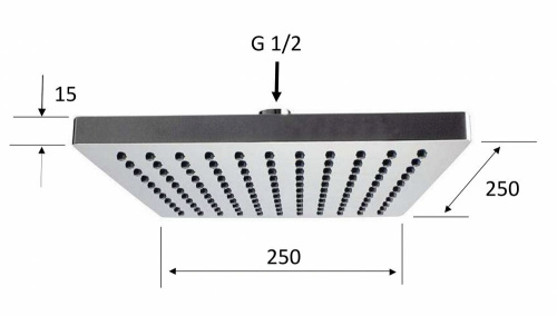 Верхний душ с шарнирным соединением 25 см Remer 356SD25X