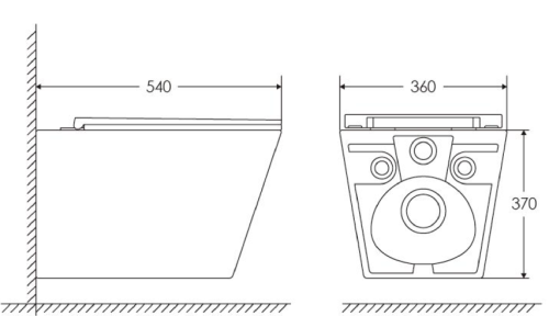 Комплект Oliveeka инсталляция OL-MQ-003 с унитазом OL-6016 и кнопкой OL-R22-BN
