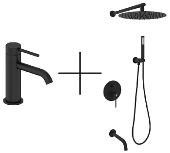 Набор душевой со смесителем Oliveeka OL-88939017+88139017-MB