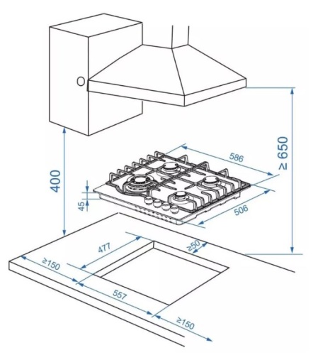 Газовая варочная панель ZORG HAG62 FDW white