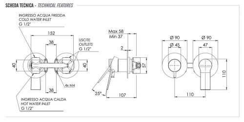 Смеситель для душа Remer Slash SL92ZP