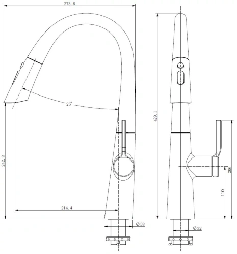 Смеситель для кухни Vincea VKF-176MB