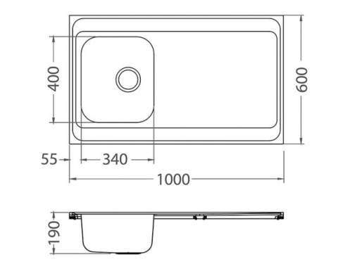 Мойка для кухни Alveus CLASSIC PRO 70 SAT-90 1000x600 1130471