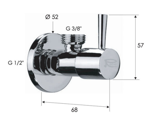 Запорный вентиль 1/2*3/8 Remer 128L1238