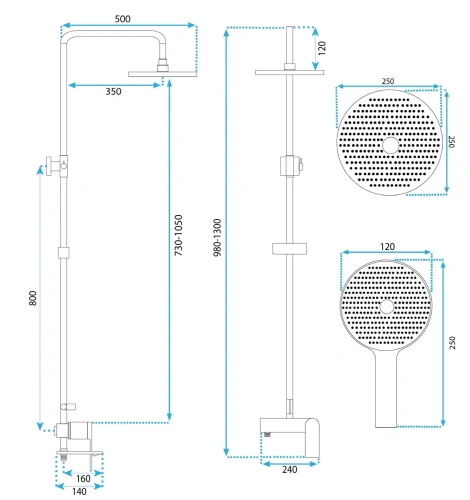 Душевая система Rea Avalon copper brush P2418