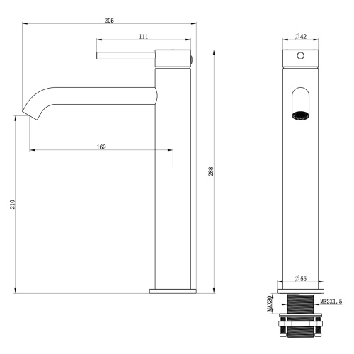 Душевая система для ванны со смесителем Oliveeka OL-639017+88239017-CR