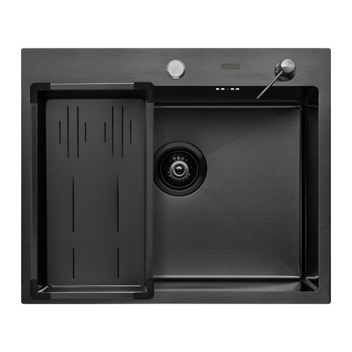 Комплект Arfeka Eco AR мойка 600*500, коландер G, дозатор black