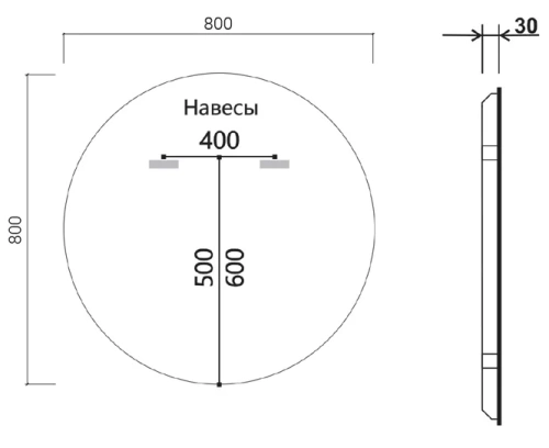 Зеркало Vincea LED 800×800 VLM-3DE800B