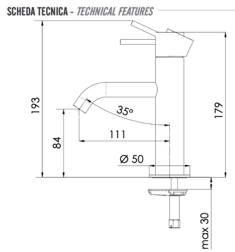 Смеситель для раковины Remer X-style X12BR, бронза масляная
