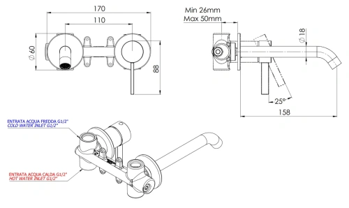 Смеситель для раковины Remer Metrica MC15PCFP, черный брашированный хром