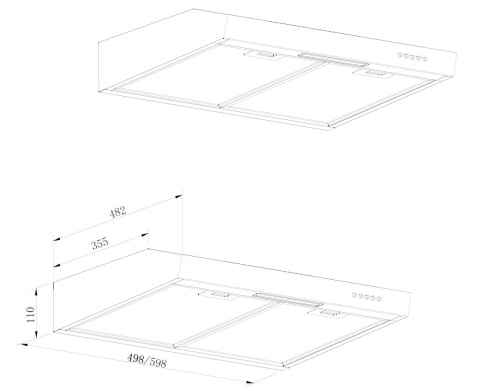 Вытяжка кухонная Zorg PIANO 600 50 M черная
