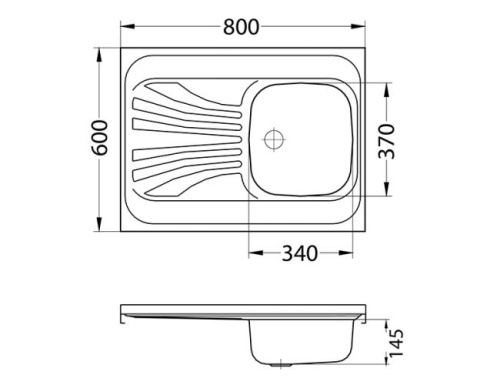 Мойка для кухни Alveus CLASSIC 30R NAt-60 800x600 правая 1009077
