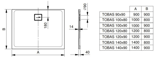 Душевой поддон Kolpa-san Tobas 100x80 white 605470
