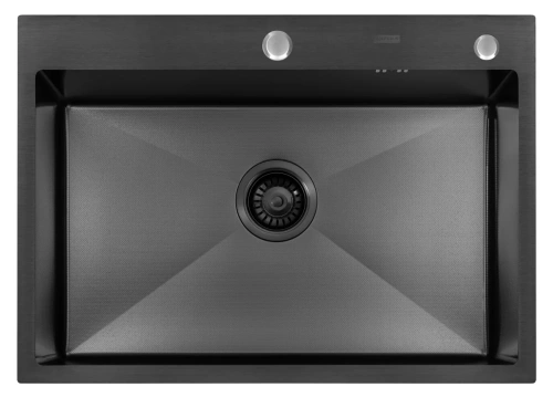 Мойка кухонная Arfeka Eco AR 700*500 black PVD NANO decor millet grains