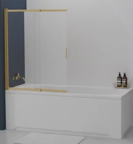 Шторка на ванну CeramaLux CL601G-100/140 Matt Gold